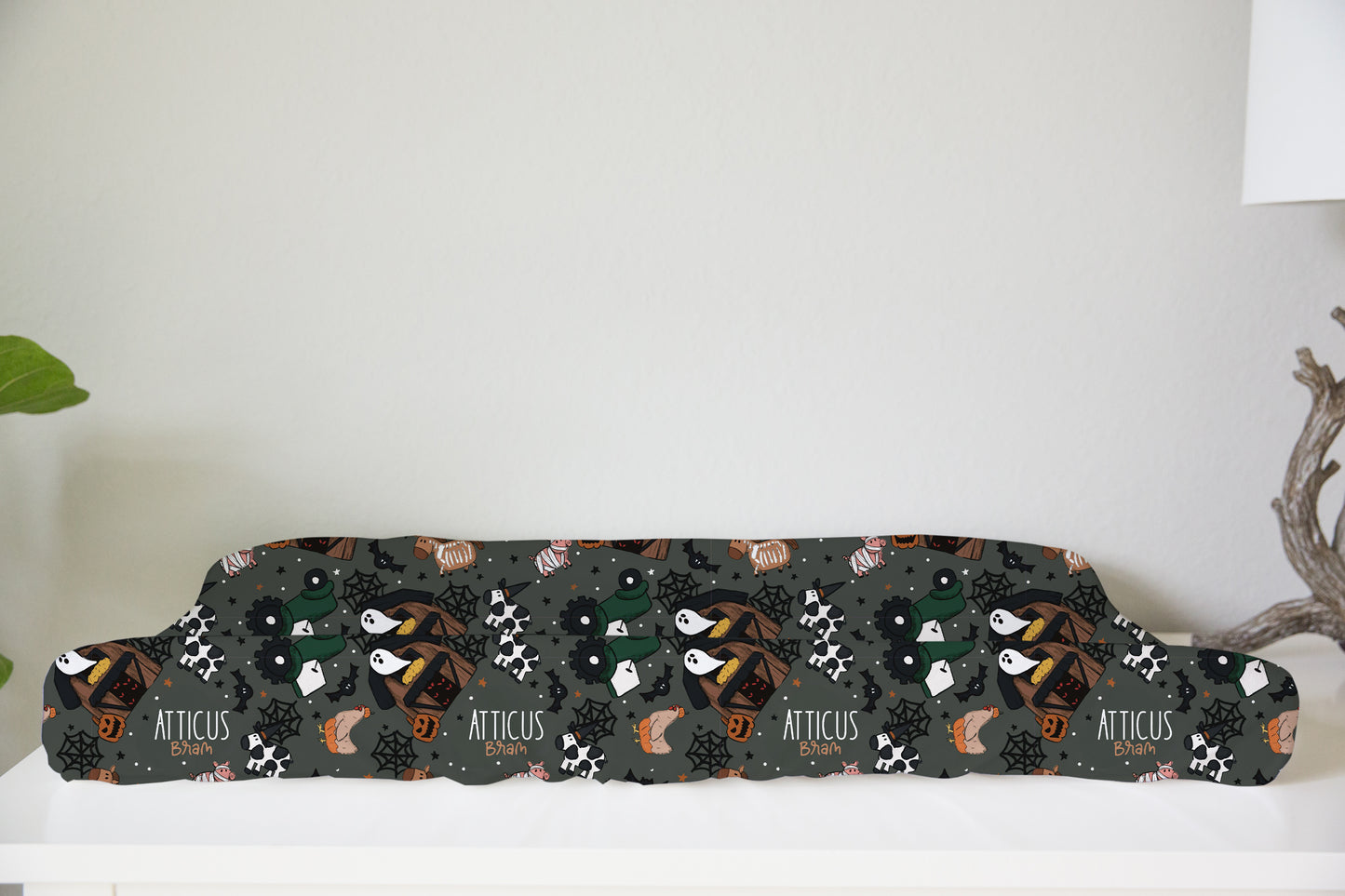 Barnyard Boos Halloween Personalized Changing Pad Cover