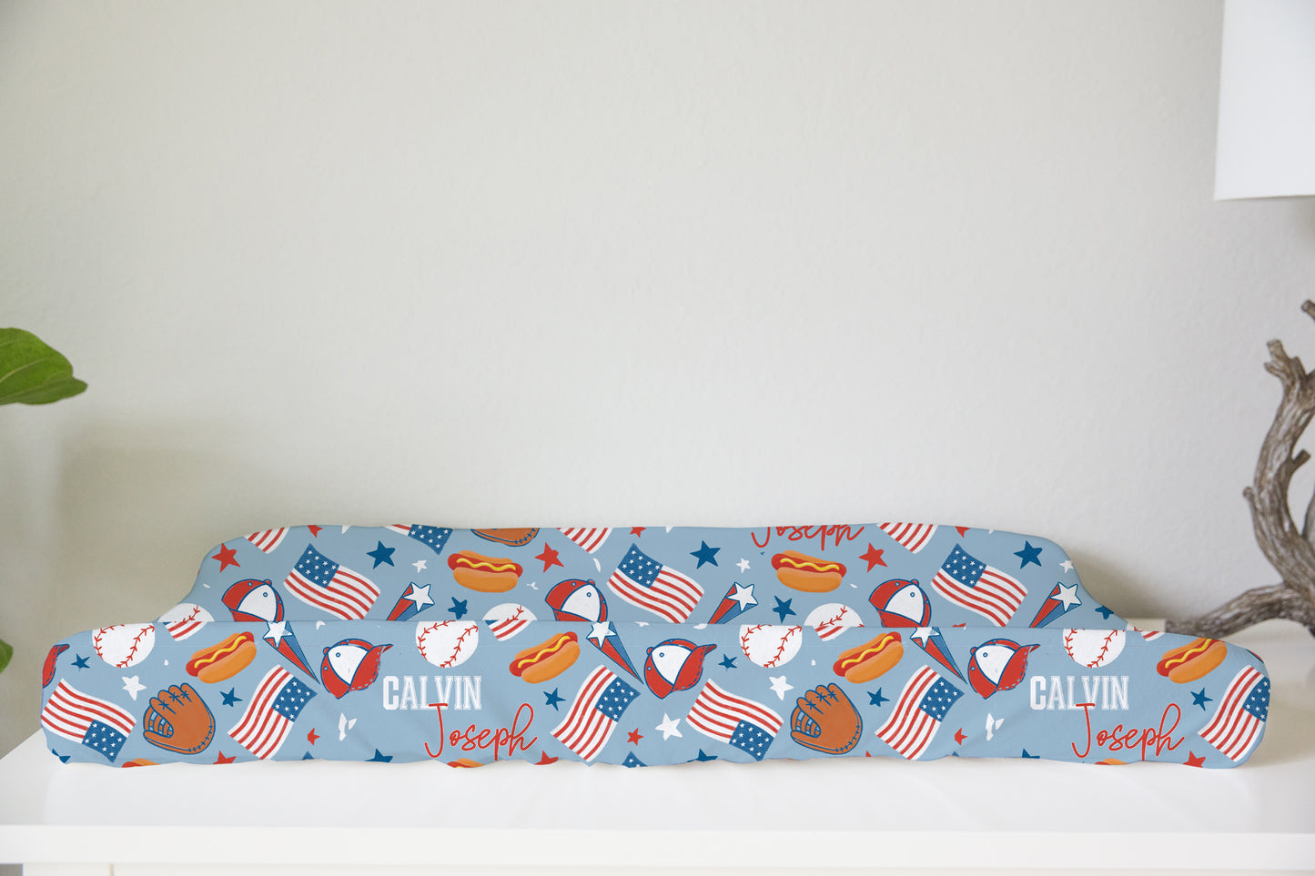 Take Me Out To The Ballgame Personalized Changing Pad Cover