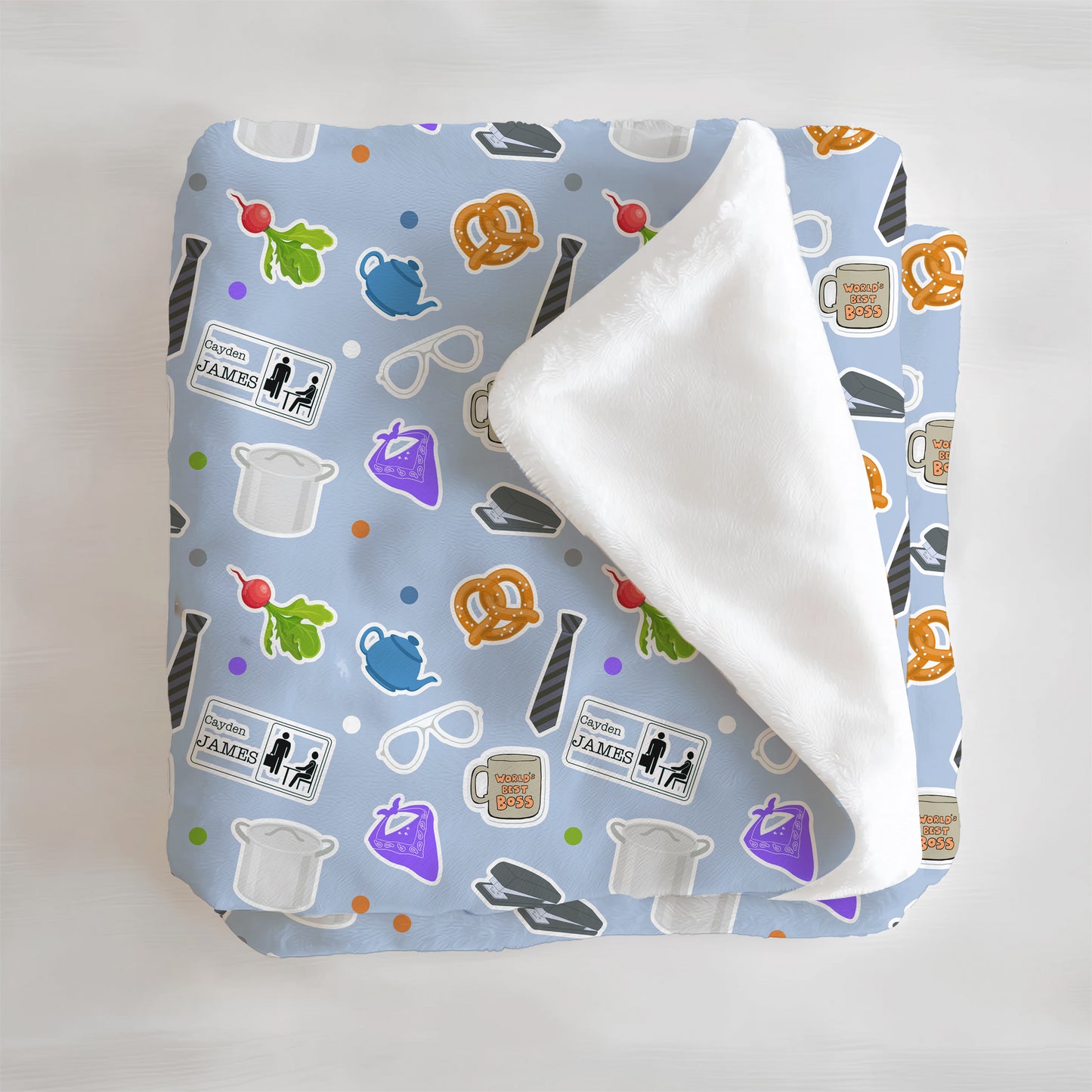 Paper Business Personalized Minky Blanket