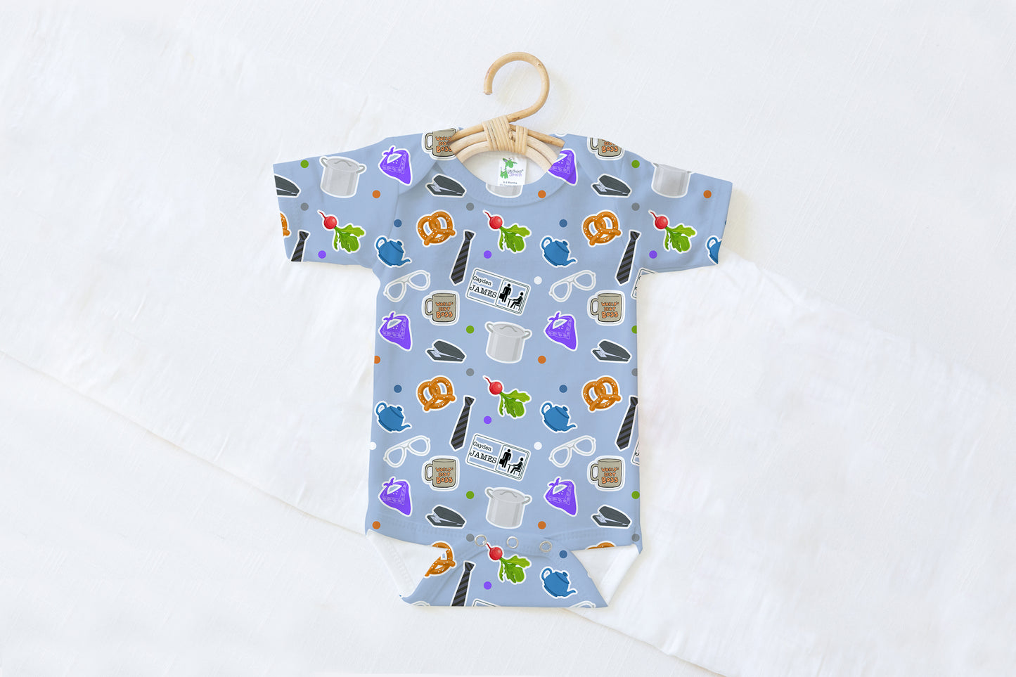 Paper Business Personalized Name Baby Bodysuit