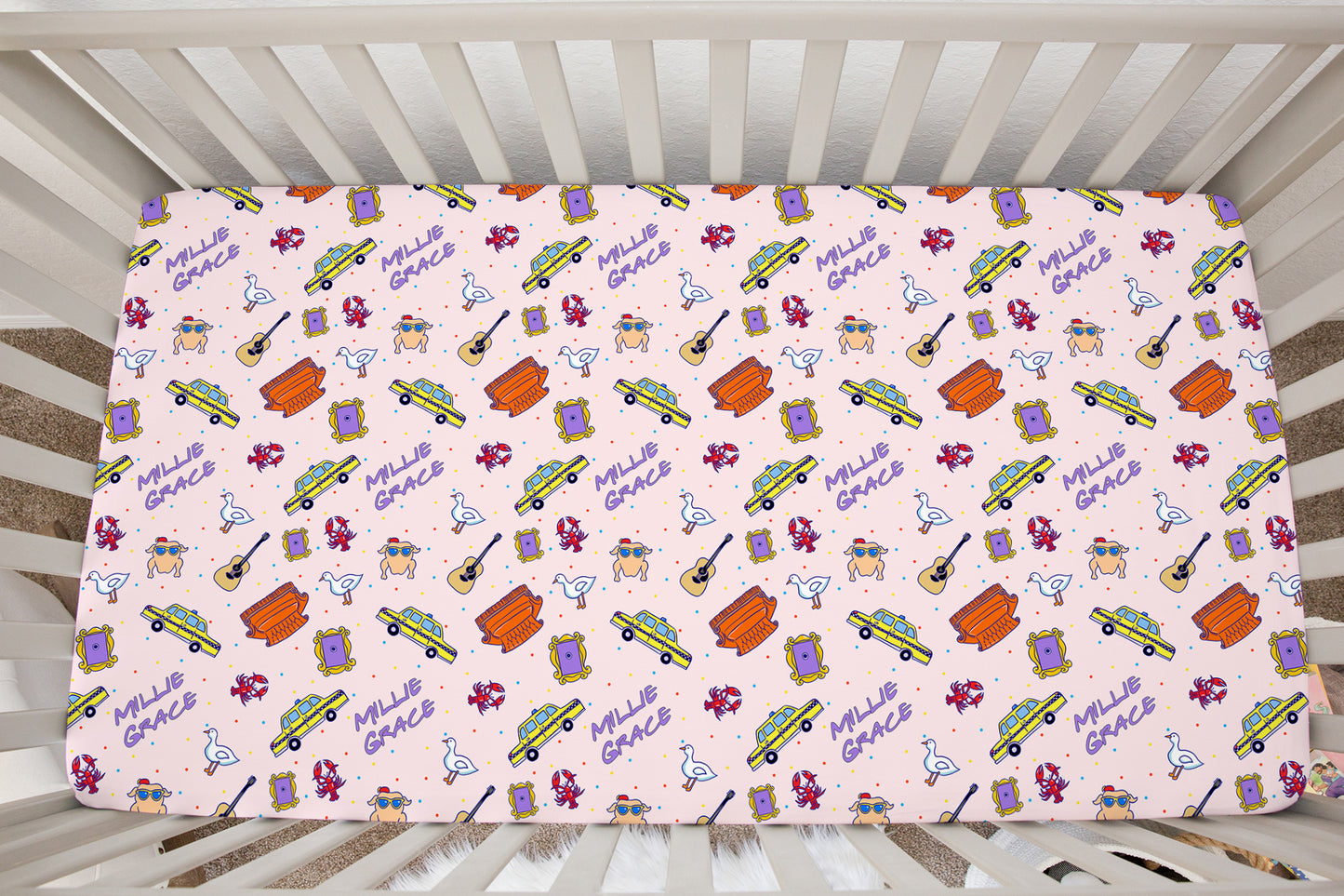 Besties Personalized Crib Sheet