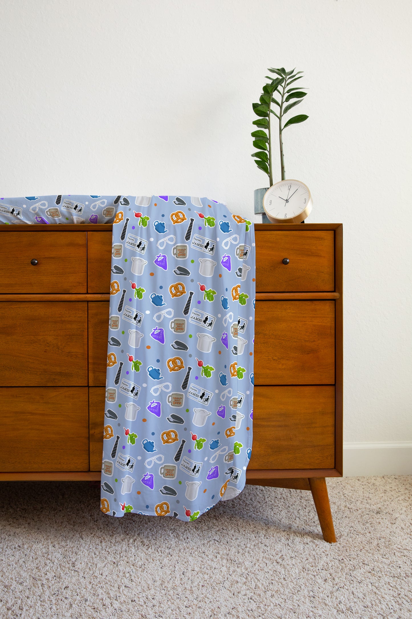 Paper Business Personalized Name Swaddle