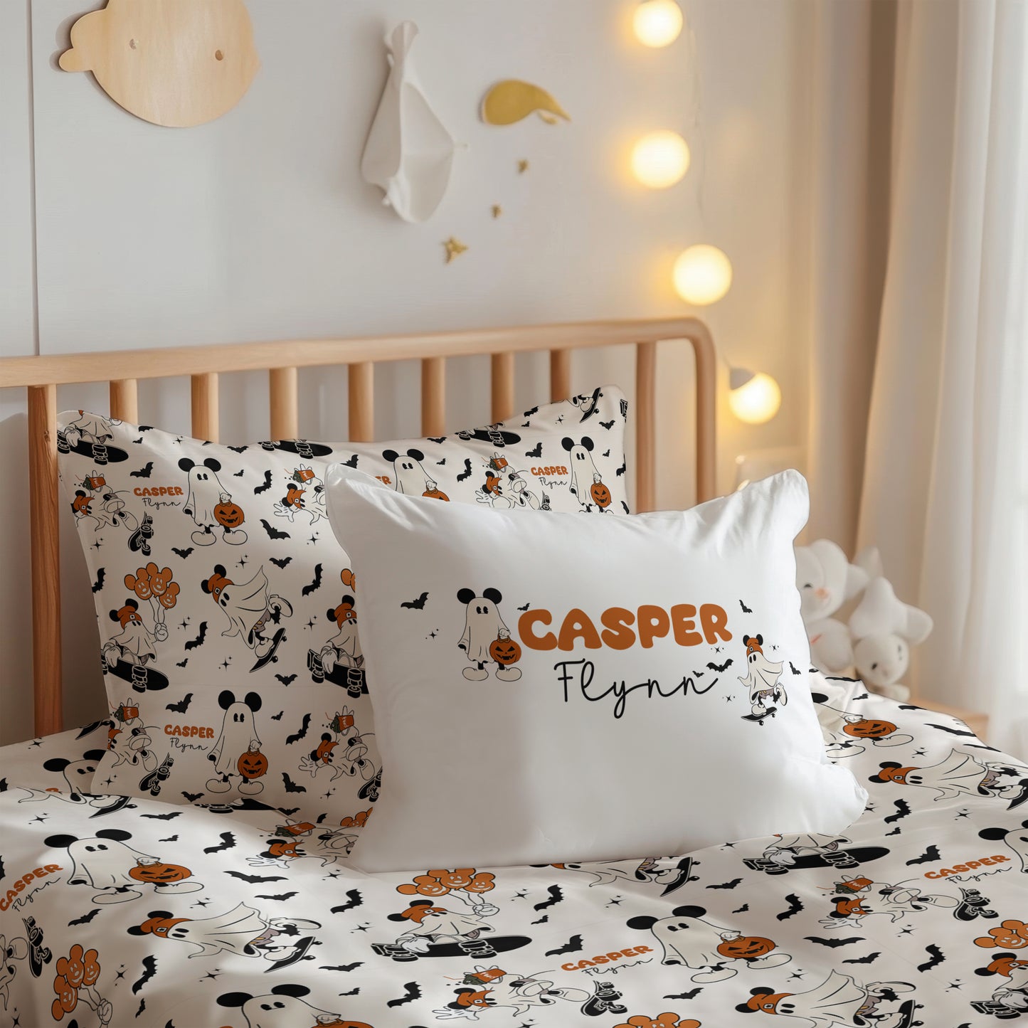Boo Crew Halloween Build Your Own Personalized Twin Bedding Set – Sheets & Pillowcase Options