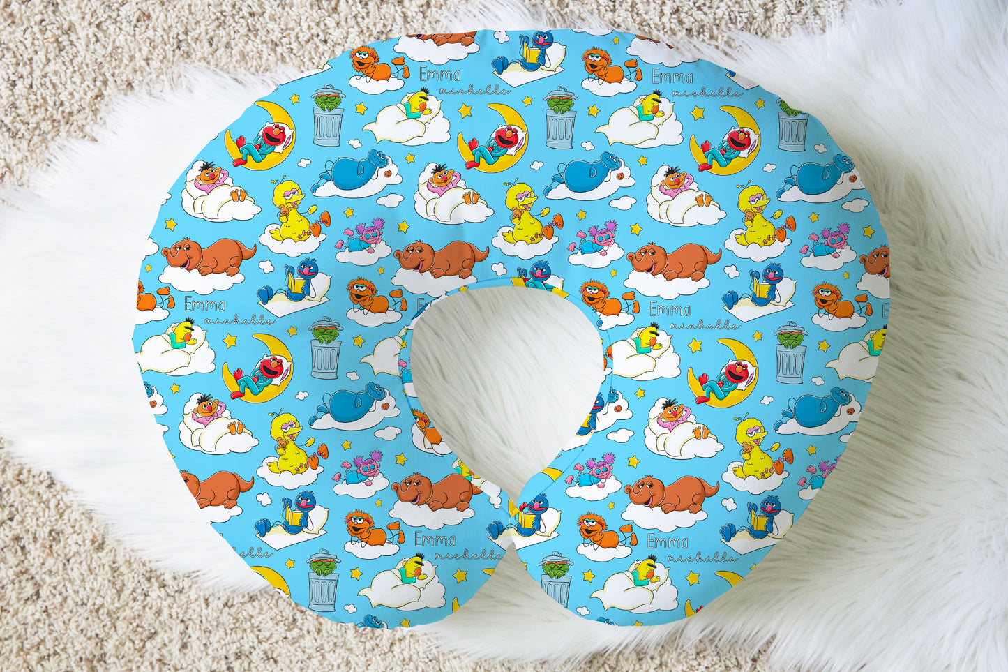 Snoozy Street Personalized Name Nursing Pillow Cover