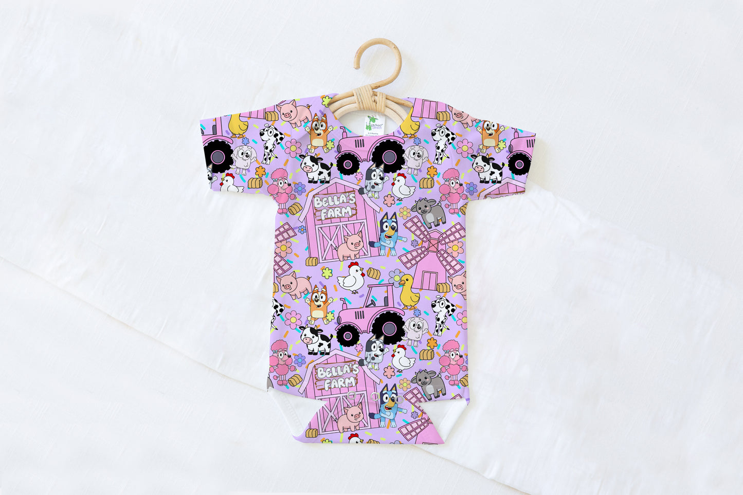 BINGO WAS HER NAME-O Personalized Name Baby Bodysuit | Pink