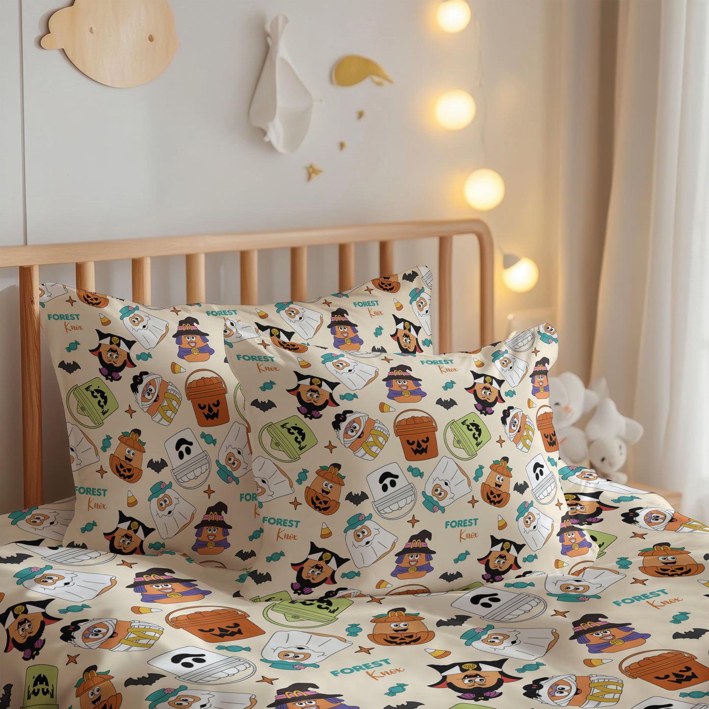 Boo Buckets Activity Halloween Build Your Own Personalized Twin Bedding Set – Sheets & Pillowcase Options