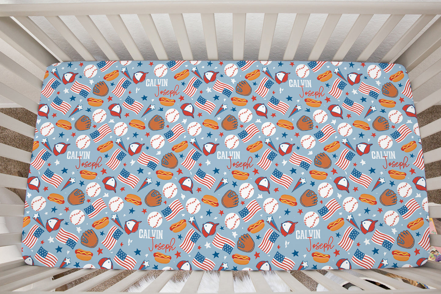 Take Me Out To The Ballgame Personalized Crib Sheet