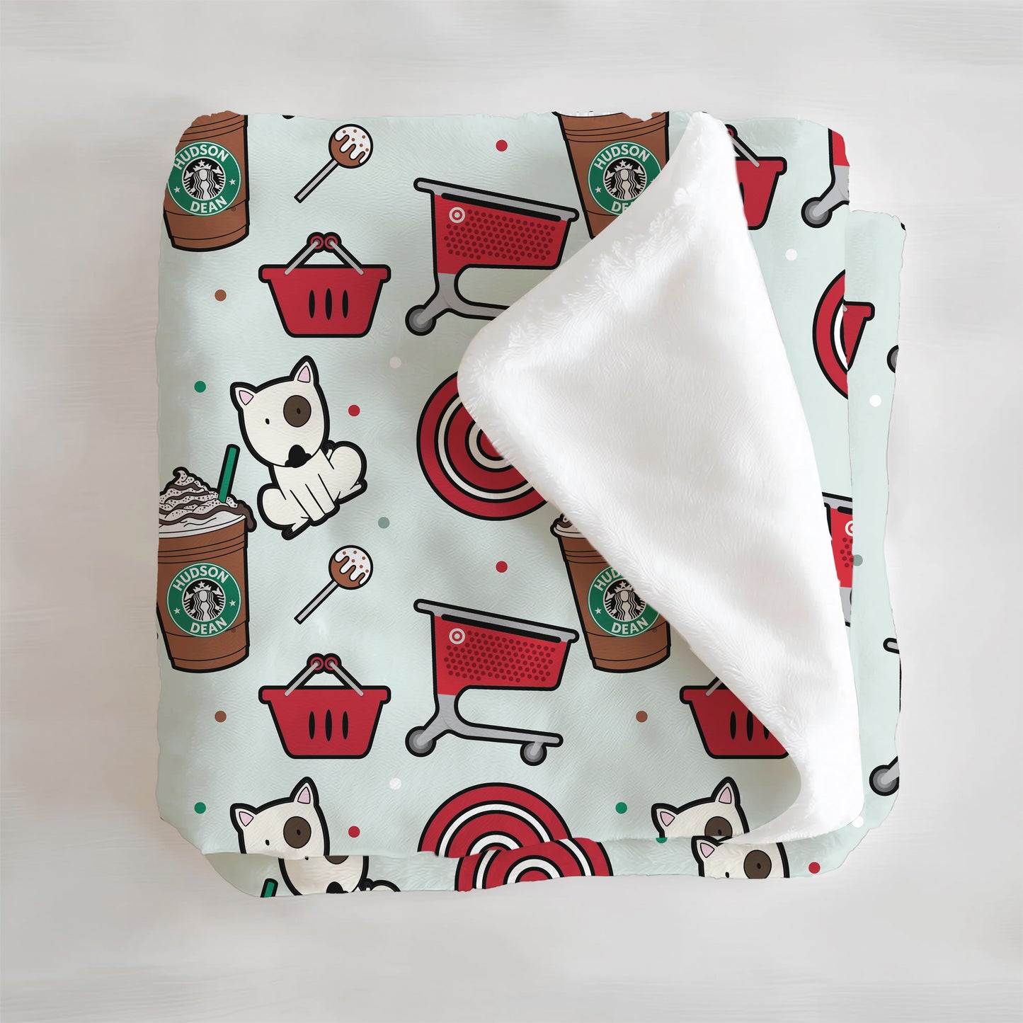 Coffee & Carts Personalized Minky Blanket
