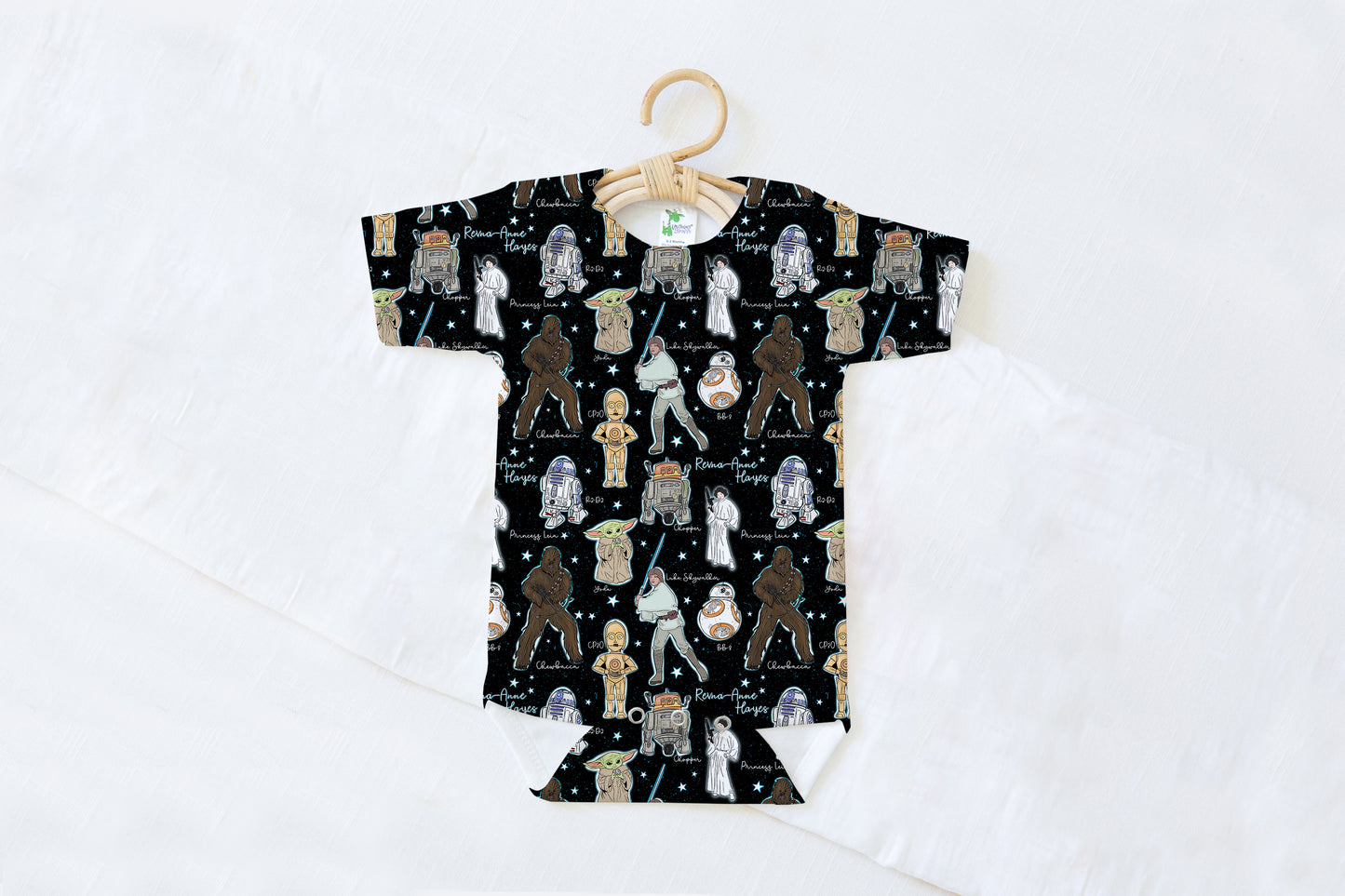 Galactic Dreams Personalized Name Baby Bodysuit