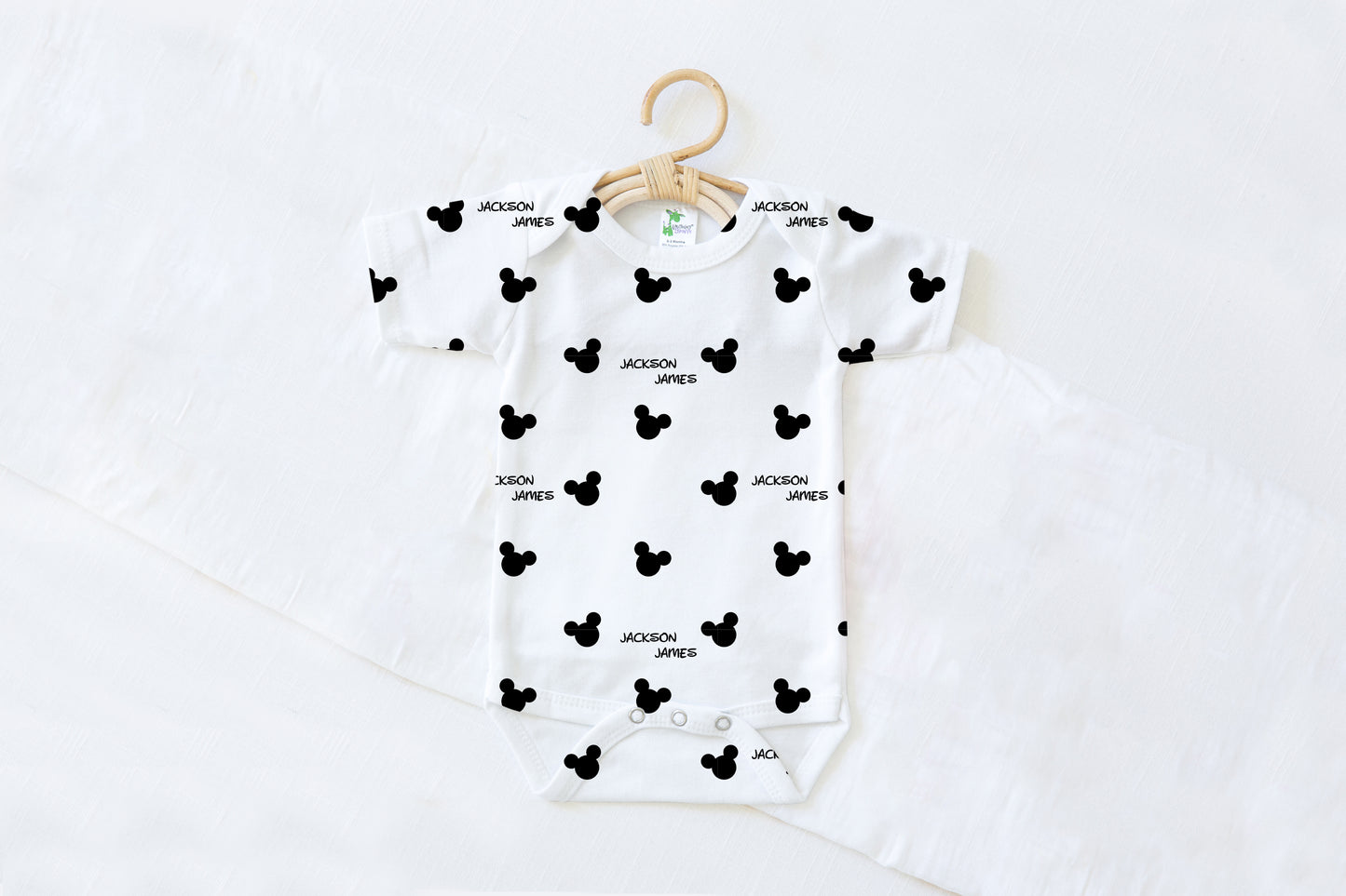 Mr. Mouse Personalized Name Baby Bodysuit