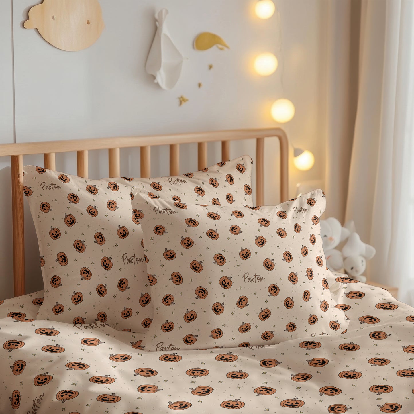 Pumpkins Halloween Build Your Own Personalized Twin Bedding Set – Sheets & Pillowcase Options