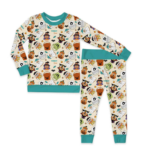 Boo Buckets Halloween Long Sleeve Jersey Jams – Two-Piece Loungewear Set