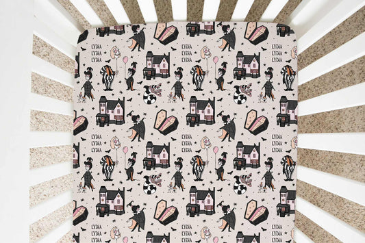Say My Name 3X Halloween Personalized Crib Sheet