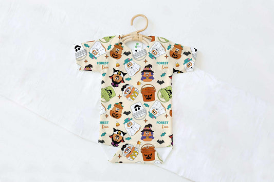 Boo Buckets Halloween Personalized Name Baby Bodysuit
