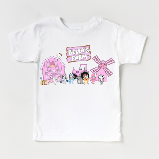BINGO WAS HER NAME-O Pink Personalized Kids Graphic Tee | Multiple Colorways