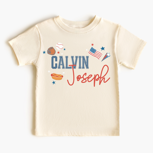 Take Me Out To The Ballgame Personalized Kids Graphic Tee  | Multiple Colorways
