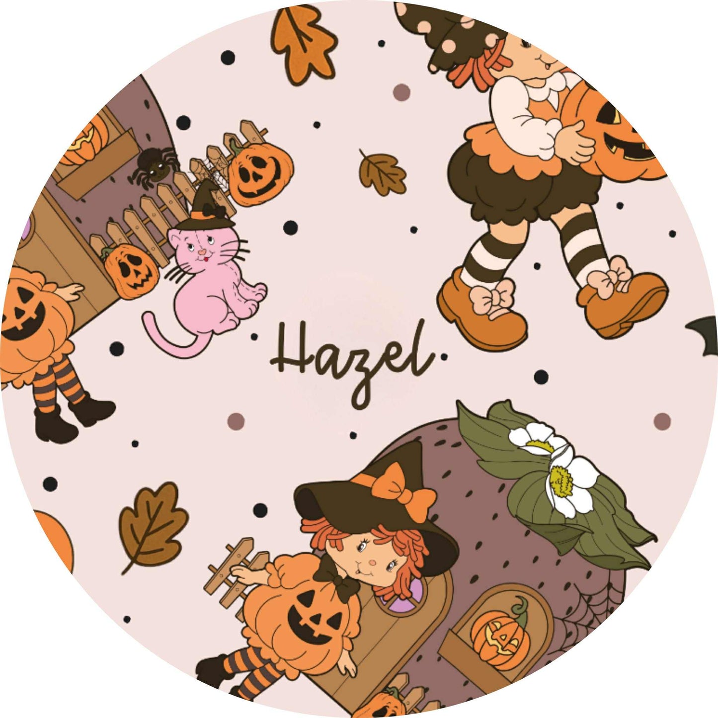 Autumn Stroll Halloween Personalized Name Infant Gown