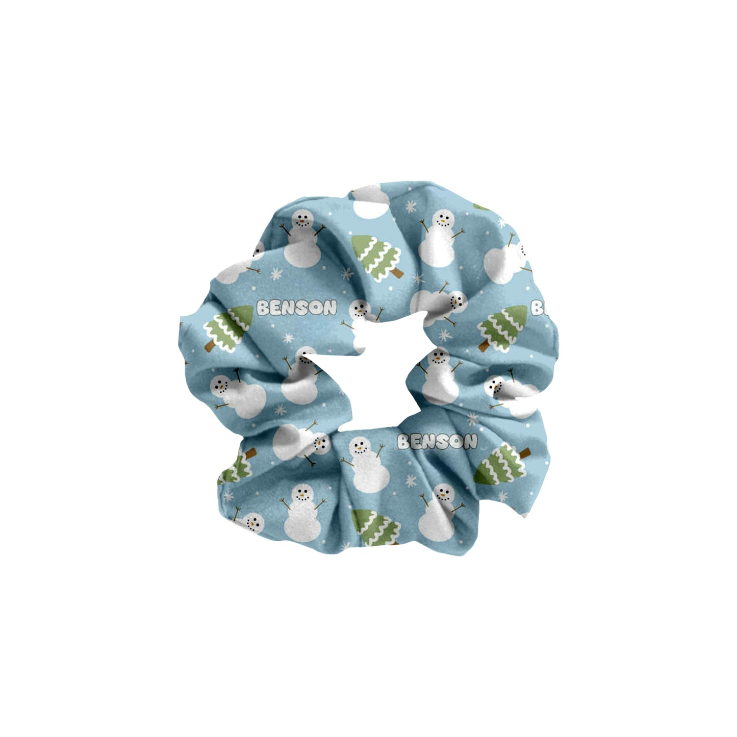Snowman Wonderland Personalized Christmas Hair Scrunchie