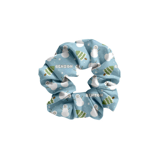 Snowman Wonderland Personalized Christmas Hair Scrunchie