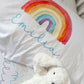 Rainbow Pastels Doodle Font Build Your Own Personalized Twin Bedding Set – Sheets & Pillowcase Options