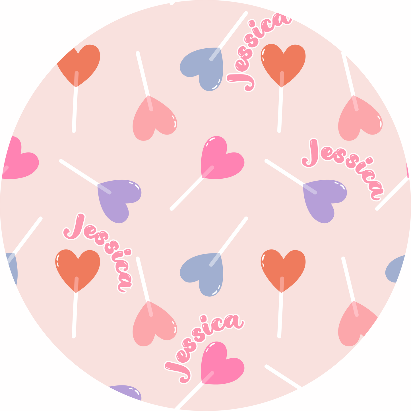 Lollypop Hearts Personalized Jersey Jams – Two-Piece Loungewear Set