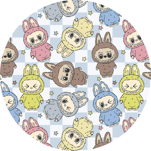 Labubu Monsters Macaron Minky Blanket