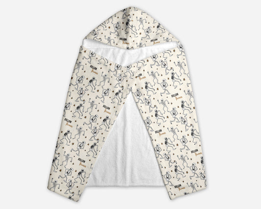 Spooky Scary Skeletons Halloween Personalized Hooded Towel
