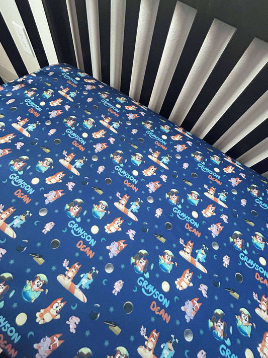 Sleepytime Pups Personalized Crib Sheet