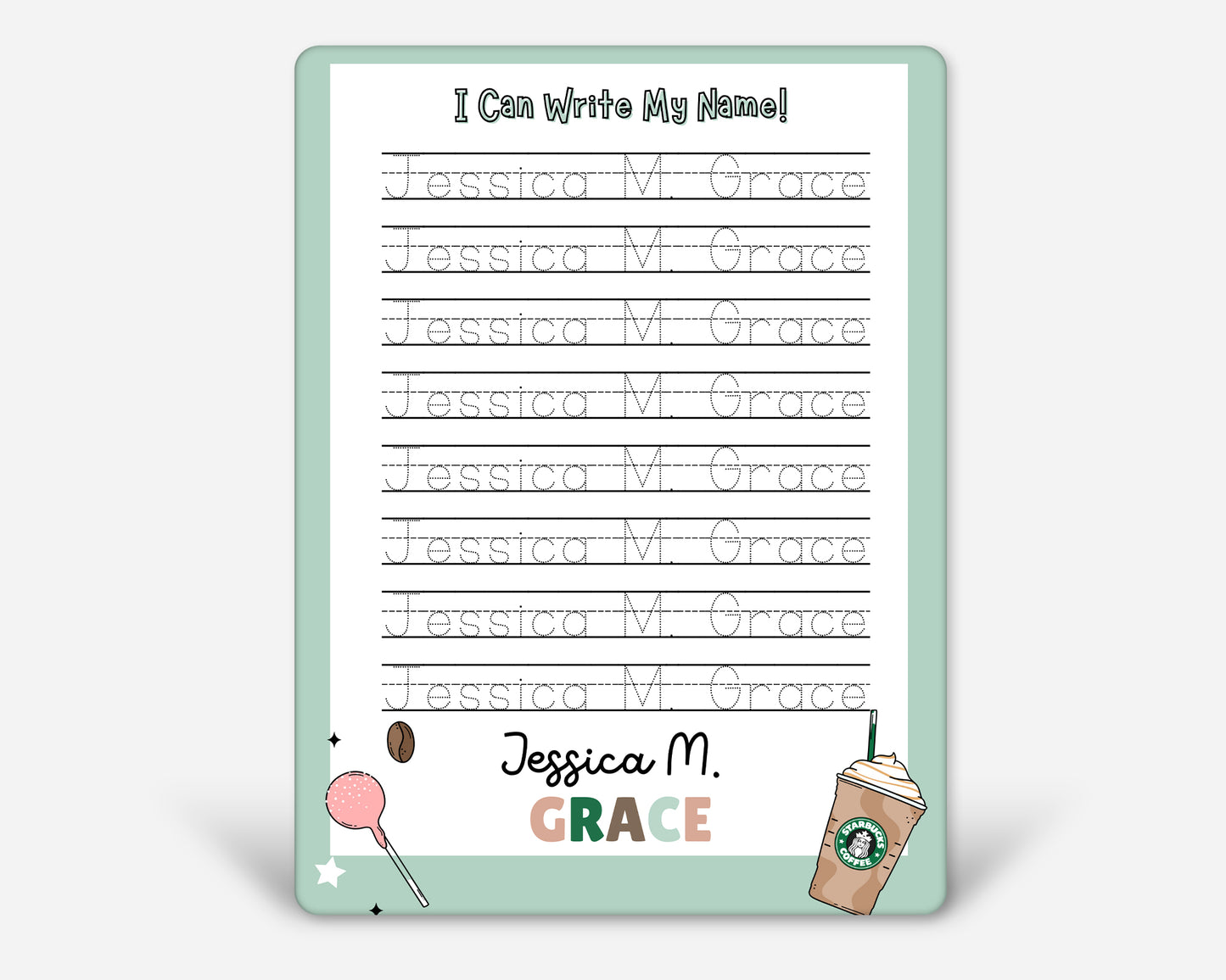 Kids Personalized Whiteboard | Cocoa & Cake Pops Name Board
