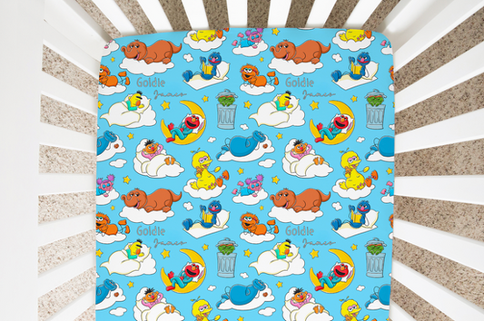 Snoozy Street Personalized Crib Sheet