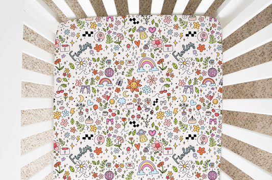 Girl Vibes Only Personalized Crib Sheet