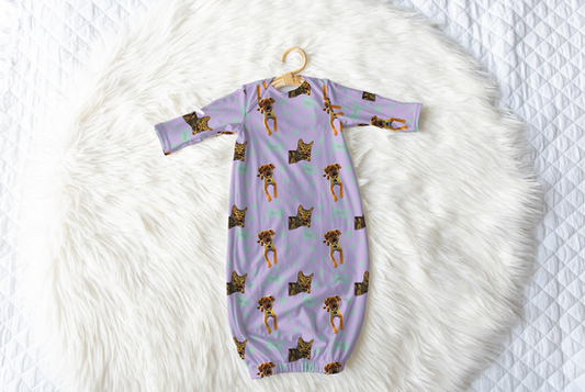 Upload Your Pet! Personalized Infant Gown with Custom Pet Cartoon & Name