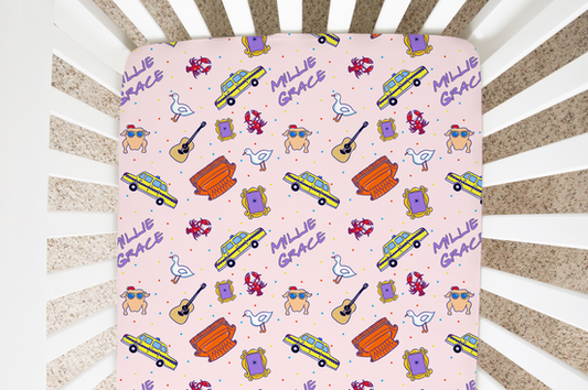 Besties Personalized Crib Sheet
