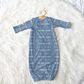Solid Color Stacked Font Personalized Name Infant Gown