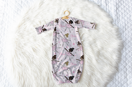 Ballerina Personalized Name Infant Gown