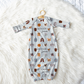 Dog Faces Personalized Name Infant Gown
