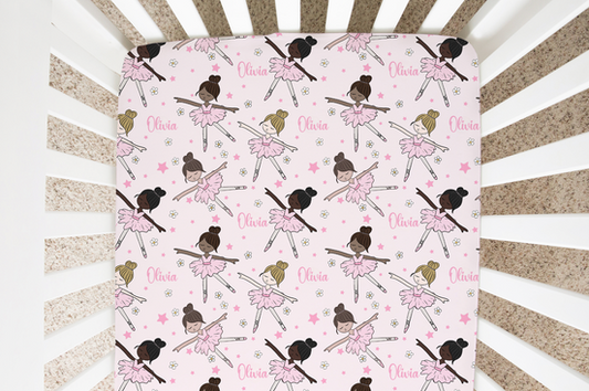 Ballerina Personalized Crib Sheet