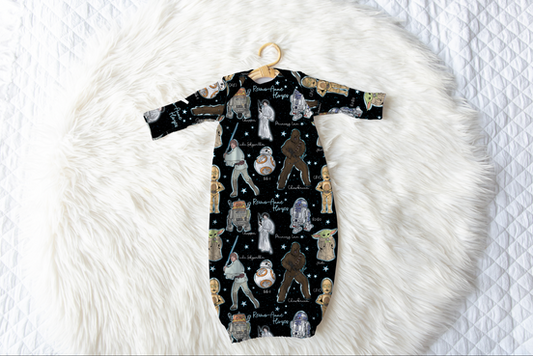 Galactic Dreams Personalized Name Infant Gown