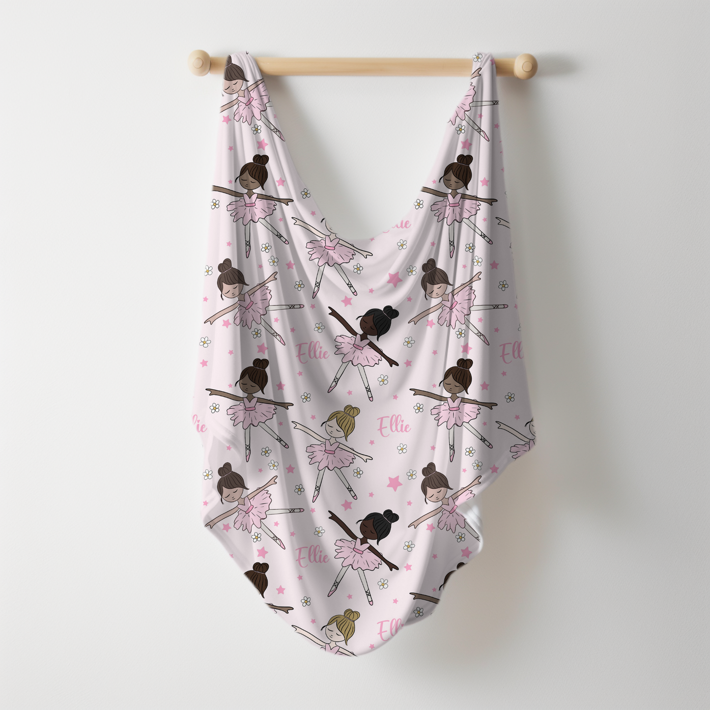 Ballerina Personalized Name Swaddle