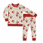 Old Saint Nick Christmas Red Trim Long Sleeve Jersey Jams – Two-Piece Loungewear Set