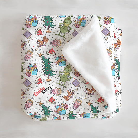 Mean But Merry Christmas Personalized Minky Blanket