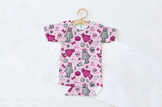 Scary Cute Halloween Personalized Name Baby Bodysuit