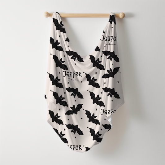 Feelin Batty Halloween Personalized Name Swaddle