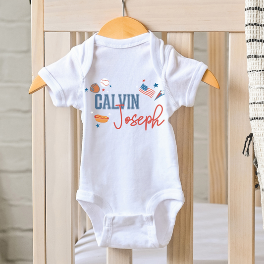 Take Me Out To The Ballgame Personalized Graphic Bodysuit | Multiple Colorways