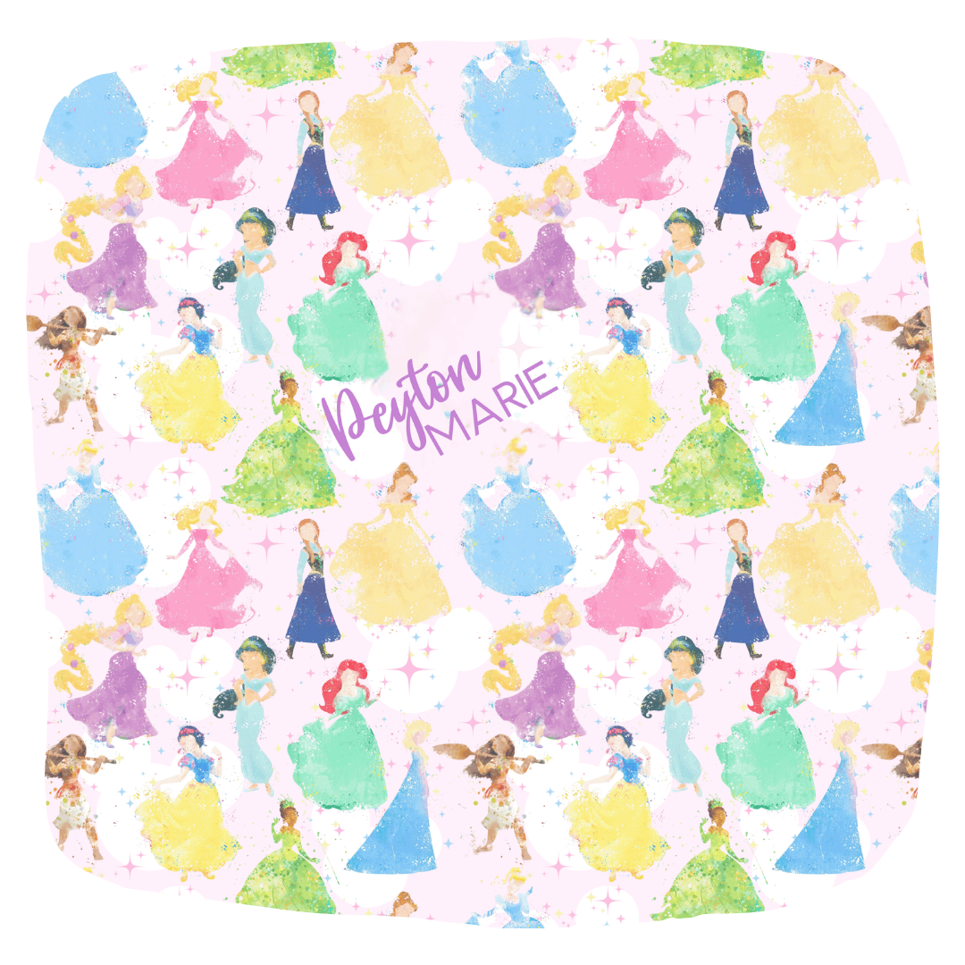 Watercolor Princess Personalized Sherpa Blanket