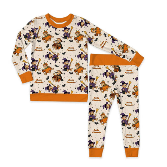 Monkey-Ween Halloween Long Sleeve Jersey Jams – Two-Piece Loungewear Set