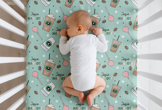 Cocoa & Cake Pops Personalized Crib Sheet