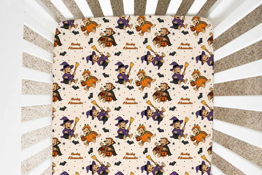 Monkey-Ween Halloween Personalized Crib Sheet