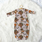Autumn Stroll Halloween Personalized Name Infant Gown