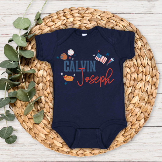 Take Me Out To The Ballgame Personalized Graphic Bodysuit | Multiple Colorways